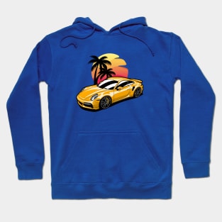 Yellow 911 Turbo S Palms Sunset Hoodie